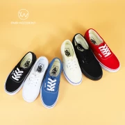 Vans Authentic Cổ điển Đen và Trắng Giày nam thấp Giày nữ Giày vải Giày trượt ván VN-0EE3BLK