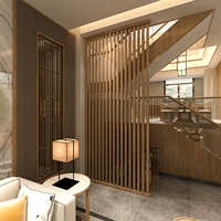 Mới phong cách Trung Quốc màn hình phân vùng phòng khách thời trang nhà hàng khách sạn hiên nhà tùy chỉnh gỗ rắn thanh dọc lưới hàng rào trang trí tường - Màn hình / Cửa sổ khung bao cửa gỗ