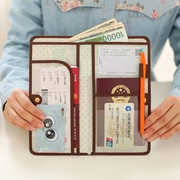 Đa chức năng clip lưu trữ da túi tài liệu túi bảo vệ vé ví dễ thương du lịch dài hộ chiếu PU
