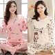 Bộ đồ ngủ nữ tay dài phiên bản Hàn Quốc ngọt ngào 2022 mùa xuân và mùa hè mới cotton nguyên chất có thể mặc bên ngoài bộ đồ ở nhà dễ thương