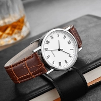 Men Watches Leather Strap Quartz Wristwatch Men Male Student
