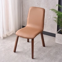 Кресло S из технической ткани оранжевого цвета с ножкой из орехового дерева