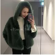 Áo mới 2017 lông ngắn mùa thu và mùa đông áo ấm giả lông cáo trùm đầu dây kéo dày phụ nữ Hàn Quốc - Faux Fur