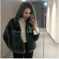 Áo mới 2017 lông ngắn mùa thu và mùa đông áo ấm giả lông cáo trùm đầu dây kéo dày phụ nữ Hàn Quốc - Faux Fur khoác lông cừu