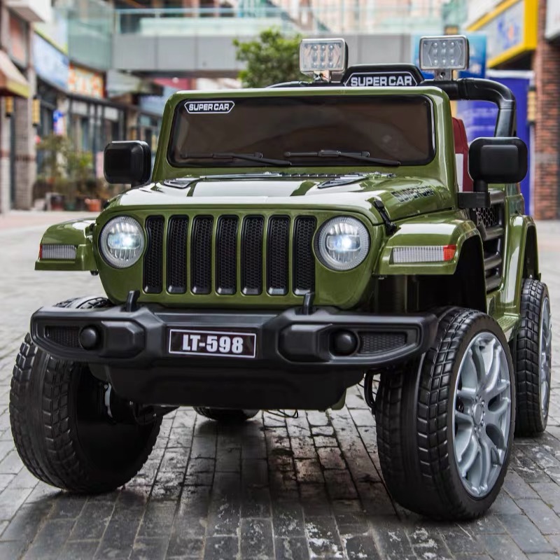 Jeep Wrangler m999mp зеленый глянец электромобиль