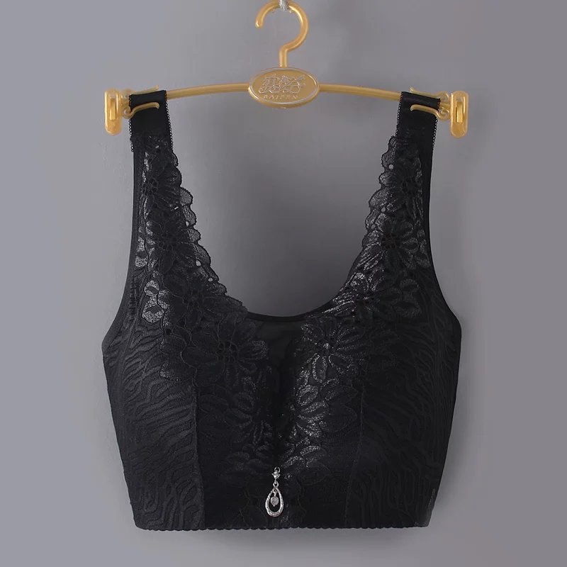 BlackC12 Big size Women's wear Type V New products Fashion sexy Wireless  Light proof Adjustment type lesbian  Bras Underwear
