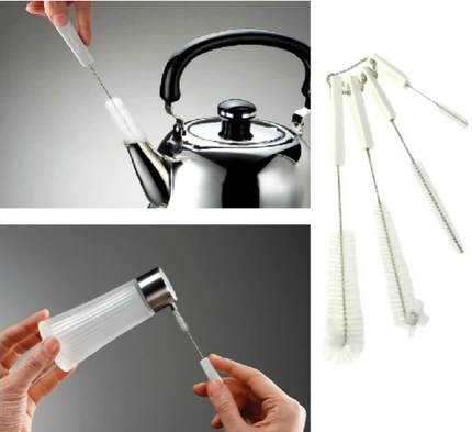 Японский ершик для бутылочки, комплект, щетка, моющее средство для бутылочек, заварочный чайник, трубочка, 4 предмета
