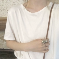 Цветной базовый белый лонгслив, футболка, оверсайз, короткий рукав