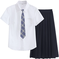 Рубашка, длинная юбка, галстук, эластичная талия