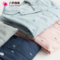 Tháng tám Gesang mùa xuân và mùa thu bông vài bộ đồ ngủ gạc nam giới và phụ nữ cotton mùa hè dịch vụ nhà Nhật Bản đơn giản kích thước lớn những kiểu đồ bộ đẹp