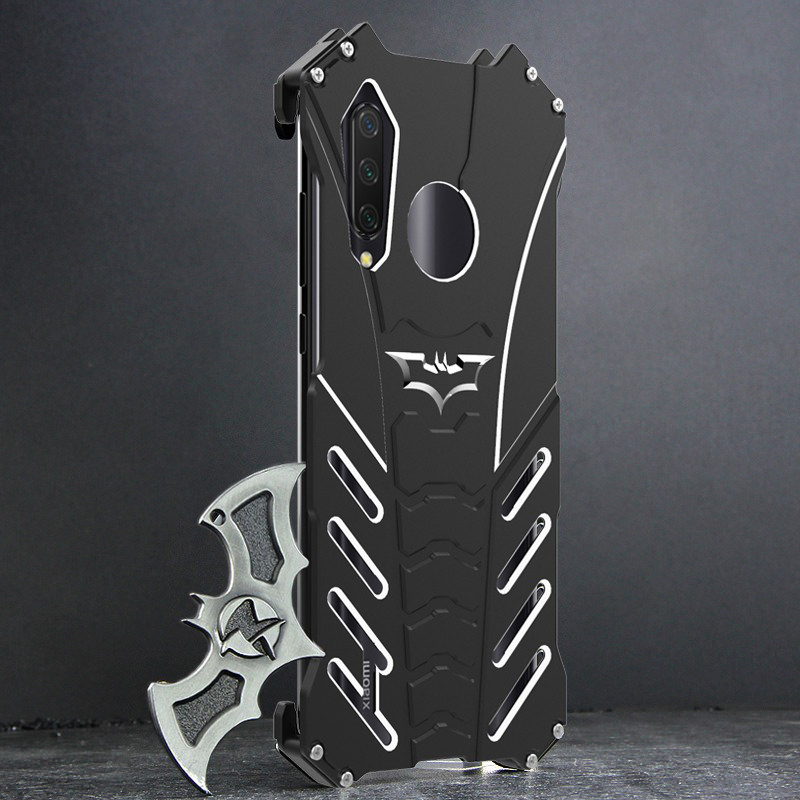 R-Just Batman Shockproof Aluminum Shell Metal Case with Custom Batarang Stent for Xiaomi Mi CC9 / Xiaomi Mi CC9e / Xiaomi Mi A3