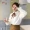 Mùa thu phụ nữ 2018 mới của Hàn Quốc bow tie trumpet tay áo nhỏ tươi áo sọc dài tay áo đáy áo
