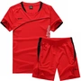 Quần short thể thao nam mùa hè phù hợp với quần áo thấm mồ hôi và nhanh khô quần áo thể thao tay ngắn màu đỏ chạy bộ đồng phục bóng rổ thoáng khí bộ quần áo gió thể thao nam