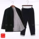 Quần áo mùa đông vải thô cotton nguyên chất Tang phù hợp với áo khoác đệm bông áo khoác quần đệm bông phù hợp với nam cha dày Hanfu Quần áo cotton kiểu Trung Quốc