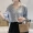 Fat mm200 kg mới của Hàn Quốc phiên bản của kích thước lớn lỏng V-Cổ voan áo sơ mi nữ ren khâu siêu cổ tích ngắn tay áo nước ngoài áo sơ mi vàng