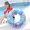Cậu bé phao cứu sinh chơi nước bên bờ biển trẻ em bơi vòng 6-10 tuổi Cô gái và cô gái ngồi dày dày đơn giản - Cao su nổi