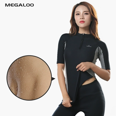 Megaloo暴汗服女上衣发汗出汗健身瘦腰衣运动跑步爆汗服女排汗T恤-淘宝网
