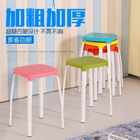 Домохозяйство пластикового квадратного табурета креативная высокий стул сгущенной цветовой скамей