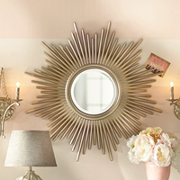 Украшение для гостиной, креативное круглое ретро зеркало на солнечной энергии, в американском стиле, легкий роскошный стиль