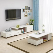 Tủ tivi nội thất kính cường lực bàn cà phê phòng khách đa chức năng Đơn giản tủ tivi bàn vuông Jane trang trí nhà - Bộ đồ nội thất