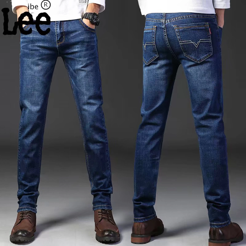 LEEibe Mùa xuân và mùa thu Quần jeans nam Quần lọt khe Quần dài Xu hướng Hàn Quốc Thương hiệu Xu hướng hoang dã - Quần mỏng