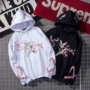 Guochao Ngành Công Nghiệp Nặng Thêu Crane Áo Len Nam Giới và Phụ Nữ Harajuku Mỏng Cuff Ribbon Couple Trùm Đầu Loose Áo Jacket áo hoodie nam