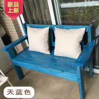 Ghế sofa gỗ ban công mới Trung Quốc retro cũ đồ nội thất cũ tay vịn đôi giải trí ngoài trời băng ghế - Nội thất thành phố bàn ghế công viên