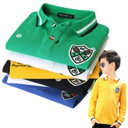 Quần áo trẻ em golf T-shirt bóng phù hợp với cậu bé áo dài tay áo polo áo bóng golf quần áo trẻ em quần áo cotton đáy áo - Thể thao sau