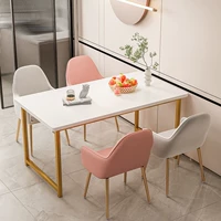 Домашнее портфель небольшая квартира современная минималистская прямоугольная ресторан ест столы Light Luxury, Marble Home Stable Table