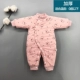 Baby handmade áo cotton cotton jumpsuit mùa thu đông nam nữ bé đi ra ngoài dày hajamas quần áo sơ sinh - Áo liền quần