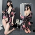 Nhật sexy đồ lót Ice Silk kimono áo choàng tắm sexy quần áo ngủ trong suốt Sao đồng phục đồ lót nóng cám dỗ áo cưới váy đầm