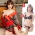 Nhật sexy đồ lót Ice Silk kimono áo choàng tắm sexy quần áo ngủ trong suốt Sao đồng phục đồ lót nóng cám dỗ áo cưới váy đầm