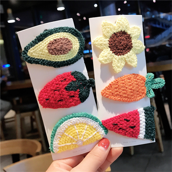 10 Fruit Knitted HairpinsStall supply wechat Business Ground push Scan code Offline drainage Add people Internet celebrity Hot money Small gift Opening activity gift