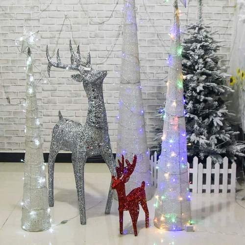 Рождественская железная башня рождественская елка с тремя вещами флэш -цветок последовательно