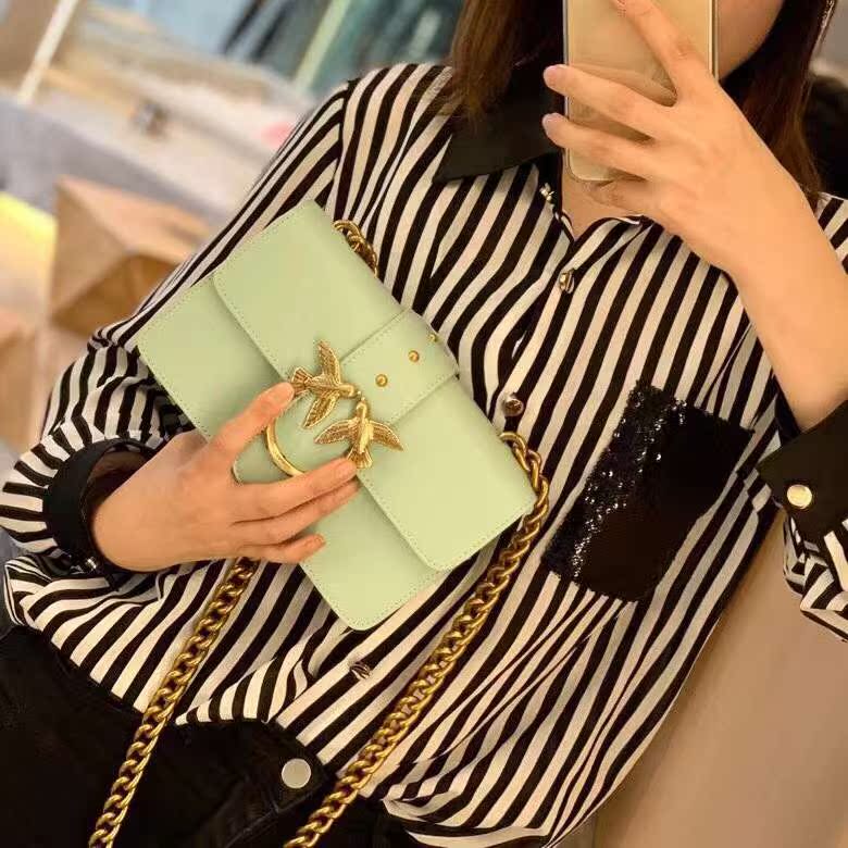 21 Small Green2021 new pattern quality goods Purchasing agent PINKO Swallow bag Pingao Dionysus Female bag One shoulder Messenger Chain package Official website