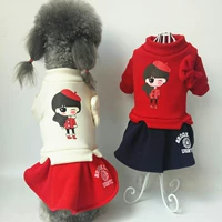 Pet mùa thu và mùa đông chó con chó quần áo Teddy VIP công chúa váy - Quần áo & phụ kiện thú cưng 	áo thun cho mèo