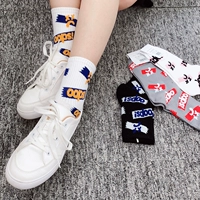 Nhật Bản Hàn Quốc nhập khẩu cá tính đường phố vớ nữ thoải mái vớ cotton thoải mái trong vớ ống đại học vớ thể thao tất chân