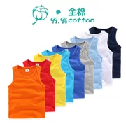 Áo phao trẻ em cotton giản dị chạm đáy áo thấm mồ hôi kẹo màu rắn áo lót trẻ em - Lót