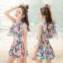 Áo tắm mới một mảnh kiểu váy nữ XL góc cạnh phẳng lỳ tập hợp áo tắm nóng bỏng quyến rũ của Hàn Quốc - Bộ đồ bơi One Piece bộ bơi liền thân