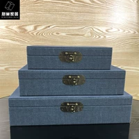Современное украшение, ретро металлическая коробка для хранения, медная синяя коробочка для хранения, китайский стиль
