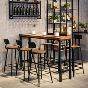 Nội thất bàn cà phê tráng miệng gỗ rắn nhà hàng thanh bộ sắt rèn châu Âu phân cao kết hợp bàn cao - Giải trí / Bar / KTV