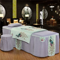 Cao cấp châu Âu bộ giường denim sang trọng bedspread vẻ đẹp sức khỏe vẻ đẹp massage salon bedspread Body đặc biệt nhỏ gọn - Trang bị tấm ra giường spa