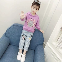 Bộ đồ mùa xuân cho bé gái 2019 trẻ em mới lưới thời trang đại dương đỏ hai mảnh quần áo trẻ em thời trang phiên bản Hàn Quốc của quần áo thủy triều - Phù hợp với trẻ em thoi trang tre em