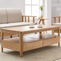 Nhật Bản nhập khẩu nguyên chất rắn bàn cà phê gỗ sồi trắng bàn cà phê nhỏ gọn đồ nội thất phòng khách hiện đại bàn trà hình chữ nhật Bắc Âu - Bàn trà bàn tròn sofa