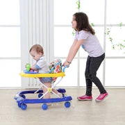 Bé tập đi cho bé tập đi bộ đa năng chống rollover 6 7-18 tháng đẩy tay có thể ngồi gập bé trai