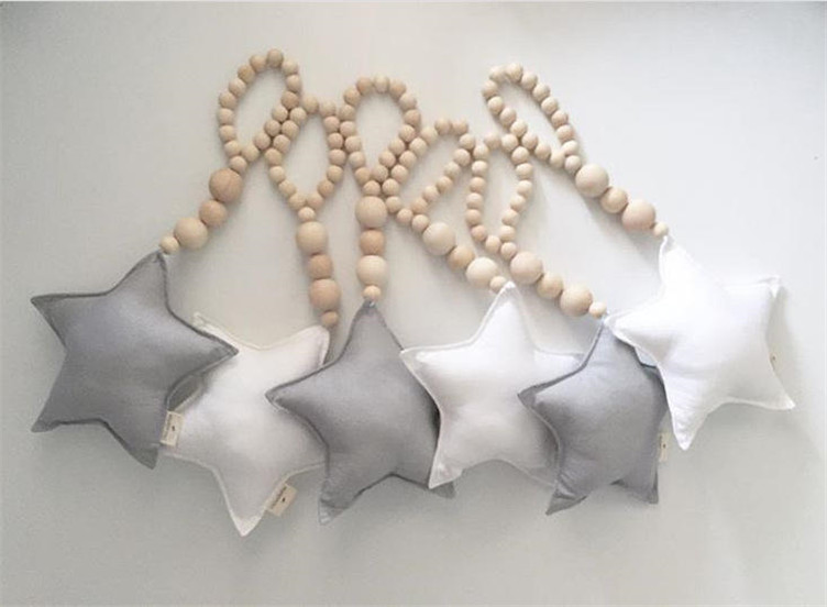 New Wooden Pentagon Heart Beautiful Moon Tent Wall Decoration Photography Prop_voghion.com