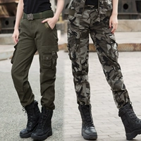 Уличные камуфляжные альпинистские тактические штаны, высокая талия, свободный прямой крой