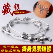 Mua một tặng năm hoặc ba vòng Miao bạc Tây Tạng vòng tay bạc nữ sinh viên đơn giản trang sức dân tộc phong cách retro vòng chân boho - Vòng đeo tay Clasp