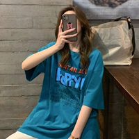 Хлопковая парная одежда для влюбленных, летний топ, футболка для отдыха, оверсайз, в корейском стиле