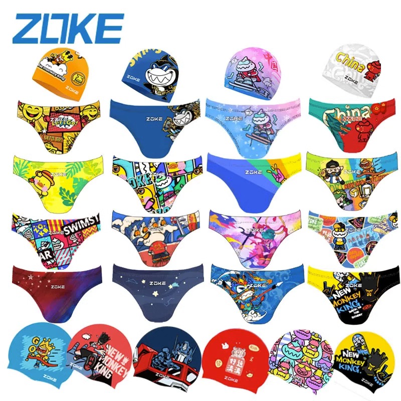 zoke chouke children boys small middle school big boys adolescent students professional training triangle swimming trunks quick drying